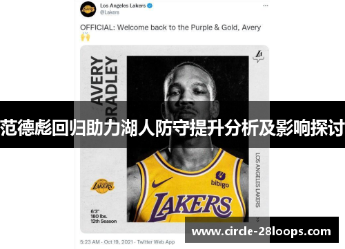 范德彪回归助力湖人防守提升分析及影响探讨 范德彪回归助力湖人防守提升分析及影响探讨