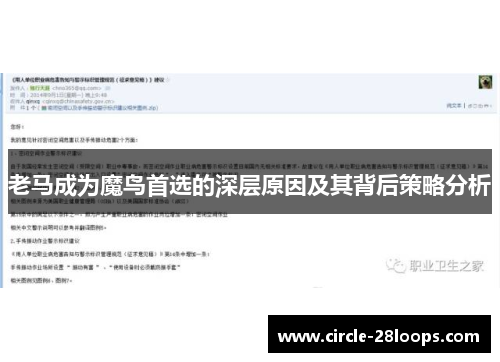 老马成为魔鸟首选的深层原因及其背后策略分析